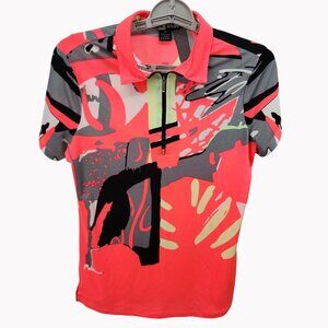 Jamie Sadock Womens S Golf Polo Shirt Abstract Print Multicolor